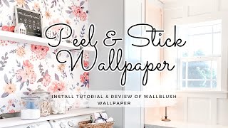 PEEL amp STICK WALLPAPER  Review and Install  Laundry Room Makeover [upl. by Vasquez]