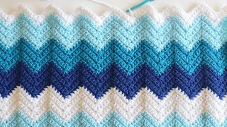 Crochet Chevron Blanket [upl. by Omiseno989]