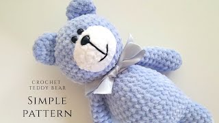 SIMPLE crochet teddy bear tutorial part 1  beginner friendly [upl. by Nauwtna]