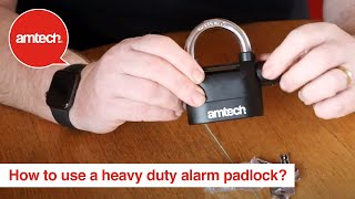 How To Use The Amtech Heavy Duty Alarm Padlock [upl. by Enirtak305]