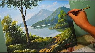 Acrylic Landscape Painting Lesson  Morning in Lake by JmLisondra [upl. by Roane]