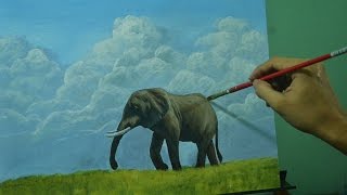 Acrylic Landscape Painting Lesson  The Elephant by JM Lisondra [upl. by Odnumyer]