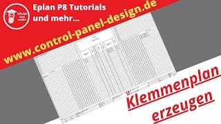 Eplan P8 Klemmenplan erzeugen [upl. by Willamina]