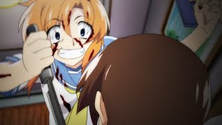 Rena stabbed the shit out of Keiichi  HigurashiWhen They Cry Higurashi no Naku Koro ni Episode 4 [upl. by Ailaroc]