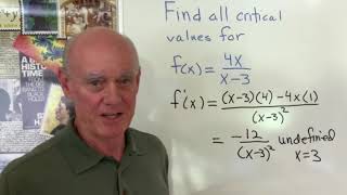 Finding critical values for a rational function [upl. by Stacia]