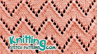 HowToKnit Chevron stitch「 Lace Knitting 」 [upl. by Doersten357]