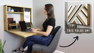 How To Build A Fold Down Wall Desk  DIY Murphy Desk [upl. by Arlen977]