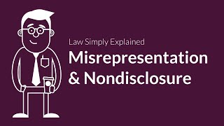 Misrepresentation and Nondisclosure  Contracts  Defenses amp Excuses [upl. by Namzed533]