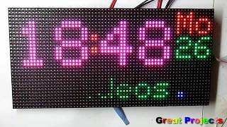 64x32 RGB Led Matrix Clock With Arduino [upl. by Roana474]