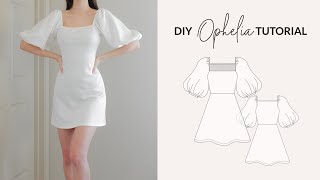 DIY Puff Sleeve Dress  Sewing Pattern [upl. by Ylrbmik]