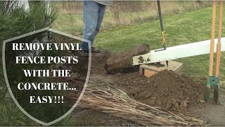 Remove Vinyl Fence Posts WITH Concrete SUPER EASY [upl. by Celesta592]