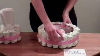 How to make a Nappy Cake  two minute tutorial with printable instruction sheet [upl. by Hajar]