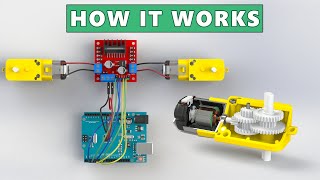 How DC GEAR MOTOR Works with ARDUINO and L298N [upl. by Narej]