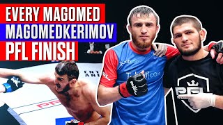 Every Magomed Magomedkerimov Finish in PFL [upl. by Ydnys]