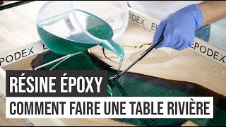 Fabrication de table rivière en résine époxy – DIY  Tutoriel  EPODEX [upl. by Aneerahs]