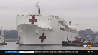 Navy Hospital Ship USNS Comfort Arrives To Help In New York City [upl. by Hamel]