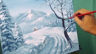 Acrylic Landscape Painting Lesson  Winter Landscape by JM Lisondra [upl. by Olrac]