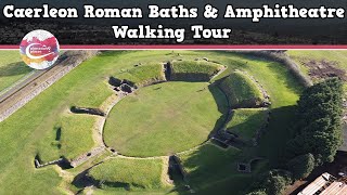 CAERLEON ROMAN BATHS amp AMPHITHEATRE WALES  Walking Tour  Pinned on Places [upl. by Roosnam]