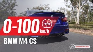 2018 BMW M4 CS 0100kmh amp engine sound [upl. by Nemsaj337]