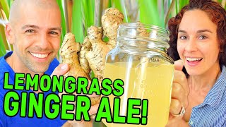 Making Lemongrass GINGER ALE Homemade soda with GINGER BUG [upl. by Atinrehs]