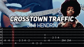 Jimi Hendrix  Crosstown traffic Guitar lesson with TAB [upl. by Yelnik]