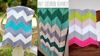 KNITTING TUTORIALCHEVRON BLANKET [upl. by Shani]