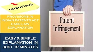 Infringement of Patent and Remedies I Provisions in Patents Act [upl. by Waugh]