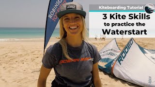 Kiteboarding Tutorial 3 Kite Skills to practice the Waterstart [upl. by Airemahs]