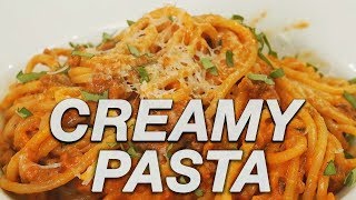 Easy Creamy Pasta Recipe Red Sauce Tutorial [upl. by Nileuqay]