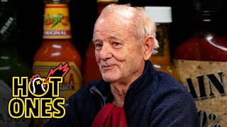 Bill Murray Doesn’t Flinch While Eating Spicy Wings  Hot Ones [upl. by Vizza915]