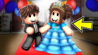 Baby Brooks FIRST SCHOOL DANCE In Roblox Brookhaven [upl. by Soracco]