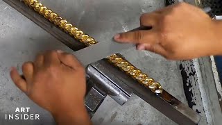 How A Goldsmith Creates A 14Karat Gold Cuban Link Chain [upl. by Skippie285]