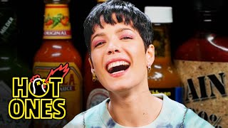 Halsey Experiences the Jersey Devil While Eating Spicy Wings  Hot Ones [upl. by Ynnig334]