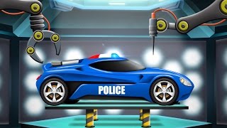 Police Car  Car Garage  Cartoon Car Remodel  Futuristic Vehicles For Kids [upl. by Dannon]