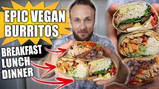 3 HIGH PROTEIN VEGAN BURRITOS  EASY RECIPES 🌱🌯🔥 [upl. by Ackley]