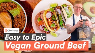 How to Make Vegan Ground Beef with Just 3 Ingredients [upl. by Aicinod986]