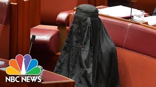 Australian Senator Caused Outrage When She Wore Burqa In Bid To Ban Them  NBC News [upl. by Aitnecserc]