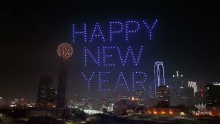 Reunion Tower Over the Top New Years Eve 2021 Drone Light Show  Dallas Texas  225 Drones [upl. by Nekial]