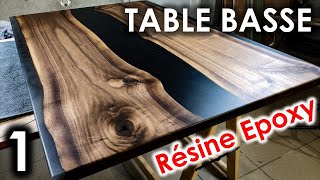 TABLE BASSE DIY  Résine EPOXY  Noyer Noir Américain  Partie 1 [upl. by Ximenes678]