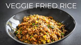 Vegetable Fried Rice Recipe  EASY Vegetarian Chinese dinner idea [upl. by Noizneb]