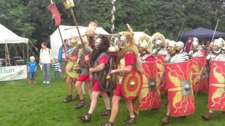 Roman Reenactment at the Amphitheatre in Caerleon Marching In [upl. by Piane]