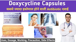 Doxycycline 100mg Capsules  Doxycycline Capsules ip 100mg in hindi  Doxycycline Side Effects [upl. by Sihtnyc]