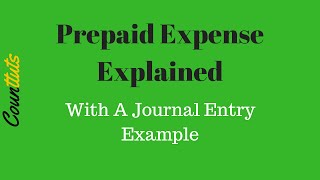 Prepaid Expense Explained With Journal Entry and Adjusting Entry Example [upl. by Yearwood]