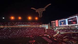 Airborne drones with fireworks at U Texas Longhorns vs UGA at DKR on 101924 [upl. by Flavio]