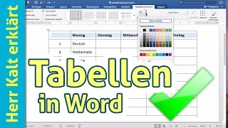 Tabellen in Word – AnleitungTutorial [upl. by Ahsenot]