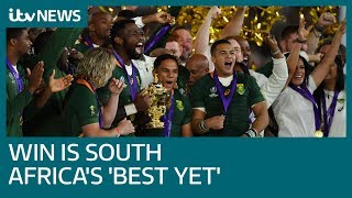 Francois Pienaar South Africas Rugby World Cup victory is countrys greatest yet  ITV News [upl. by Hartzel]