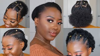 4C Hairstyles For Short Hair  Perfect for school amp work 👸🏿 [upl. by Llerrad]