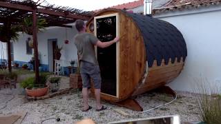 DIY sauna  Barrel Sauna  Outdoor Sauna kit [upl. by Anujra]