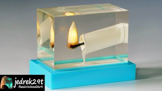 A Burning CANDLE in Epoxy Resin DIY a Simple Way  RESIN ART [upl. by Kaazi]