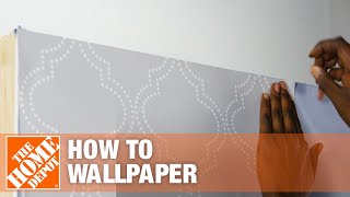 How to Hang PeelandStick Wallpaper  The Home Depot [upl. by Carissa]